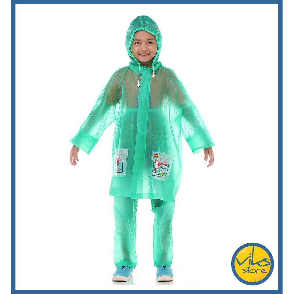 Jas Hujan Anak Kecil Anti Air Kuat Anti Tembus Bahan PVC Karet Untuk Sekolah Sepedah Bermain Motor CL22