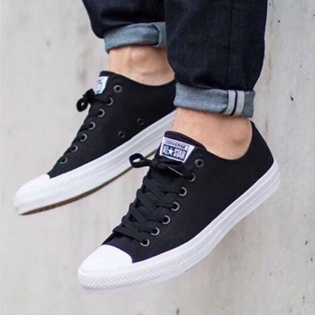 Converse chucktaylor II warna hitam putih sneakers premium sepatu pria wanita berdineshoe