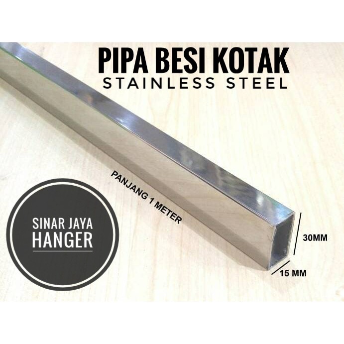 Pipa Besi kotak stainless steel ukuran 100cm