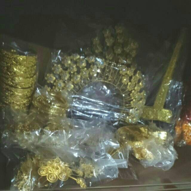 Mahkota pengantin adat Bugis / sunting pengantin / Aksesoris baju bodo set lengkap cewek cowok