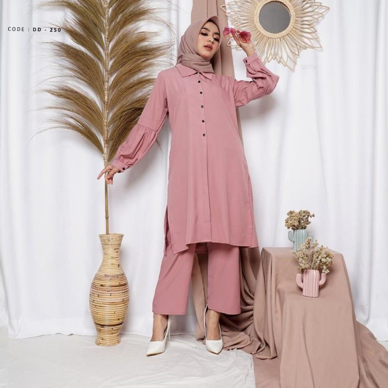 baju setelan tunik + Celana kulot