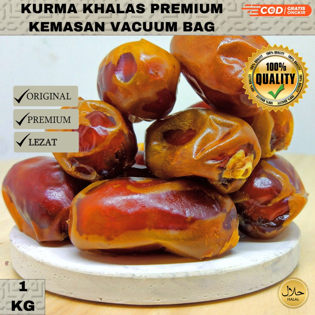 

KURMA KHALAS PREMIUM 500 Gram/KURMA ORIGINAL/KURMA AL SAAD / KURMA DATE CROWN