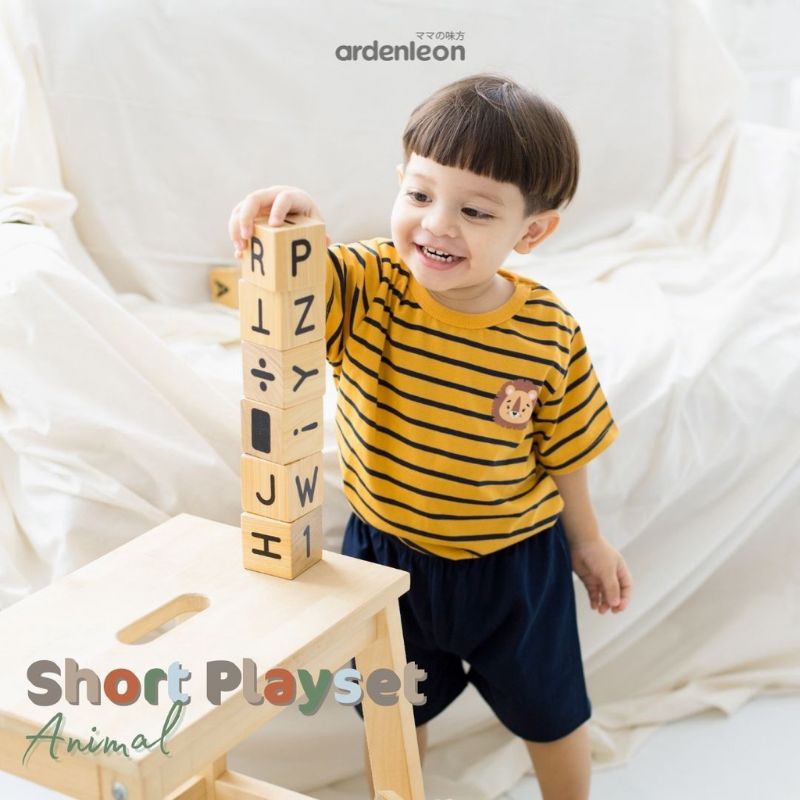 ArdenLeon SHORT PLAYSET ANIMAL UNISEX / Arden Leon Setelan Pendek Anak UNISEX