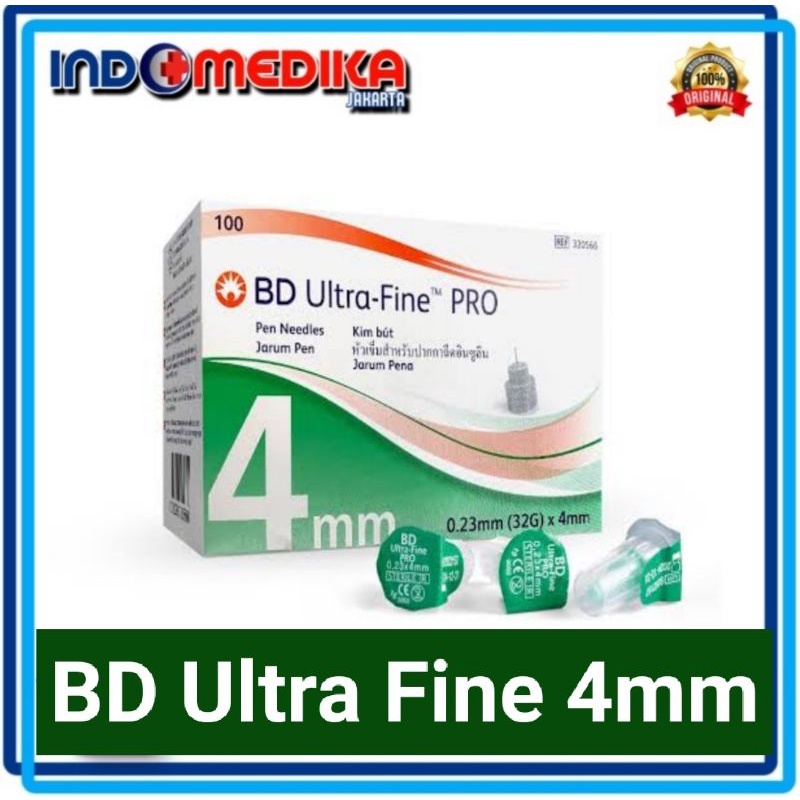 BD Ultra Fine Pen Needles 4mm Jarum Insulin Hijau / BD Ultra Fine 4mm 1 box isi 100pc