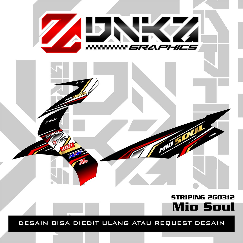 DNKZ Stiker Mio Soul Lama Decal Striping Mio Soul Lama Premium Racing Motif Glossy