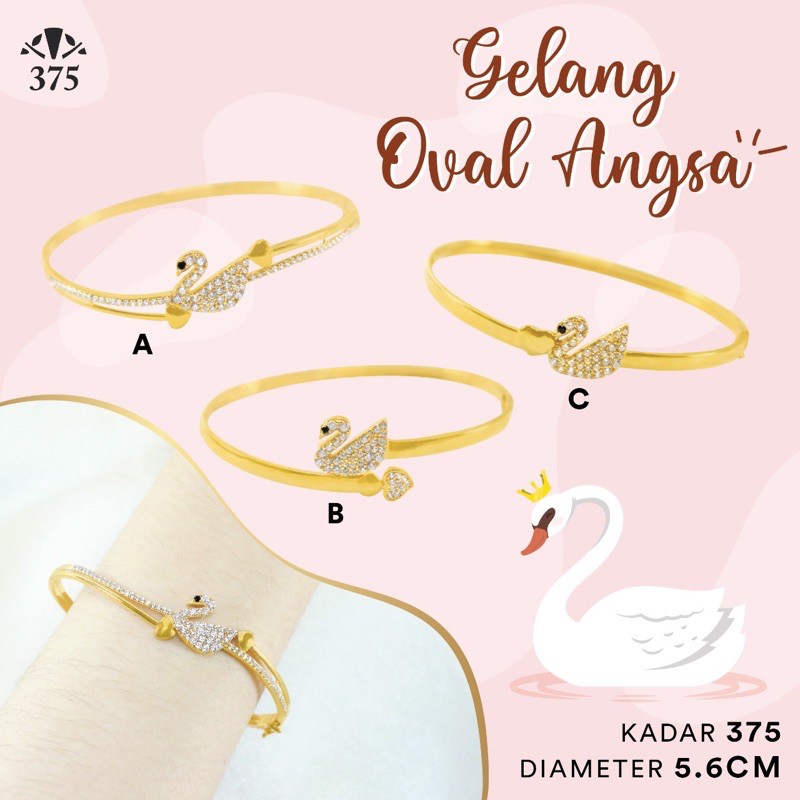 GELANG OVAL WANITA ANGSA MIRIP SWAROVSKI ELEGANT