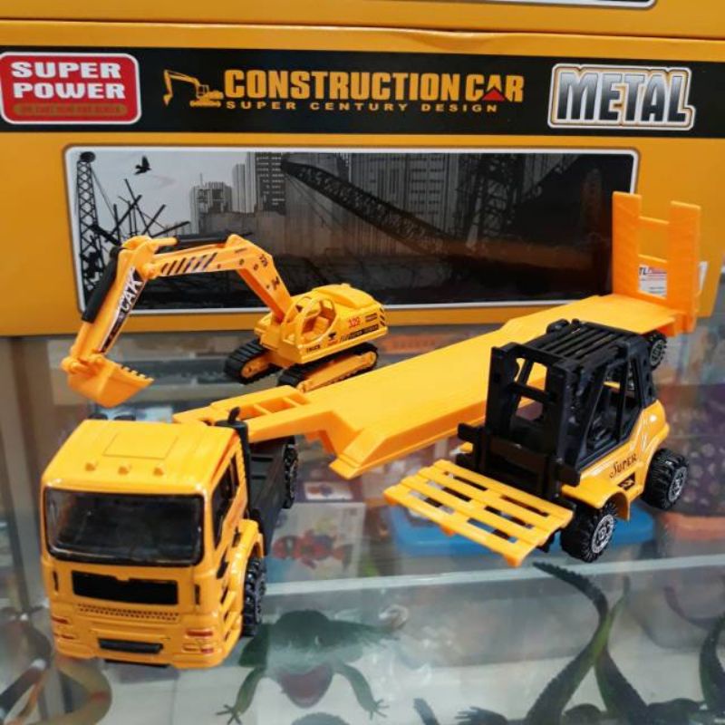CONSTRUCTION TRUCK DIECAST Mainan Mobil Truk Konstruksi Excavator Forklift Molen