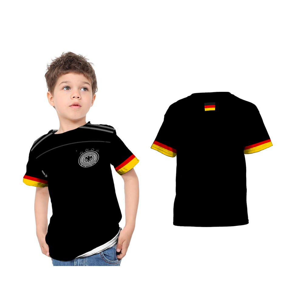 Jersey Baju Kaos Tshirt Anak Germany Black Jerman Hitam Fullprint Custom