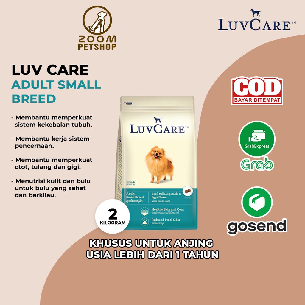 LuvCare Adult Small Breed Beef 2kg Luv Care Beef Vegetable Milk 2 kg