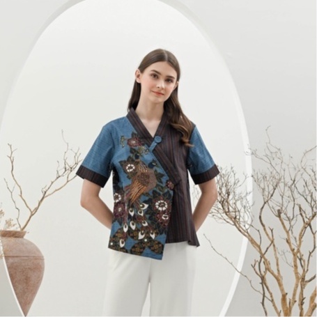 Atasan Batik 267 SMA/ Blouse Batik Wanita/ Seragam Batik