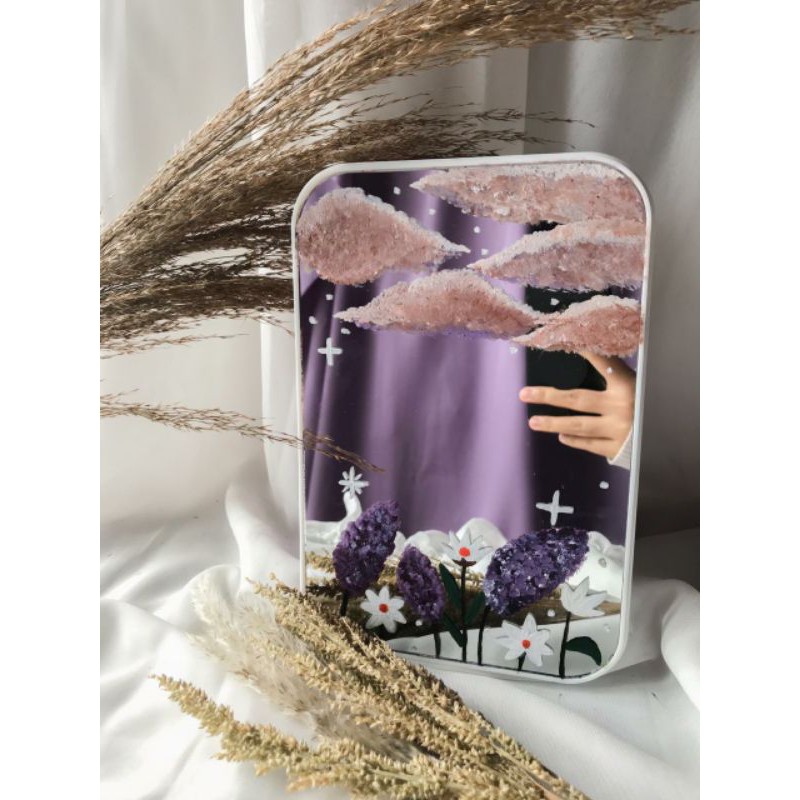 MIRROR PAINTING (cermin lukis) AESTHETIC, BISA CUSTOM/REQUEST