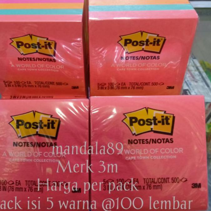 

MALL Post It Cube 654 warna merk 3M @5 warna
