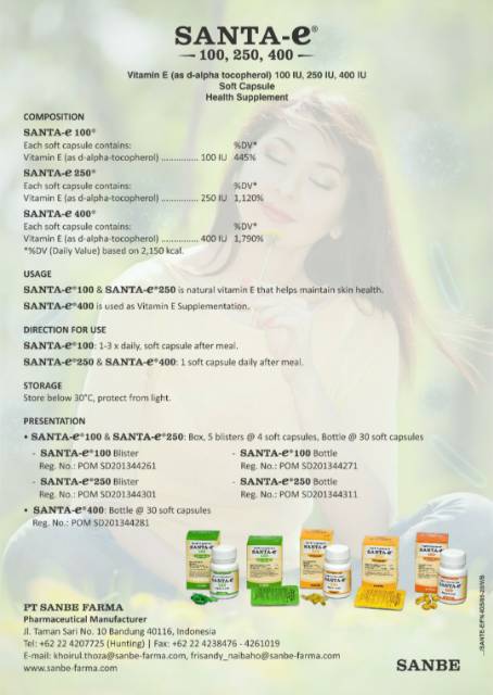 Santa E 100mg Soft Capsule Kemasan Baru Shopee Indonesia