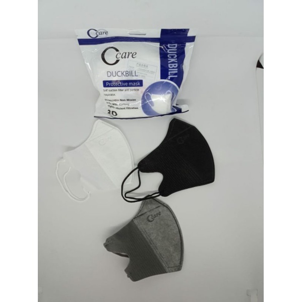 masker duckbill C-care mix abu,hitam putih 20pcs/box
