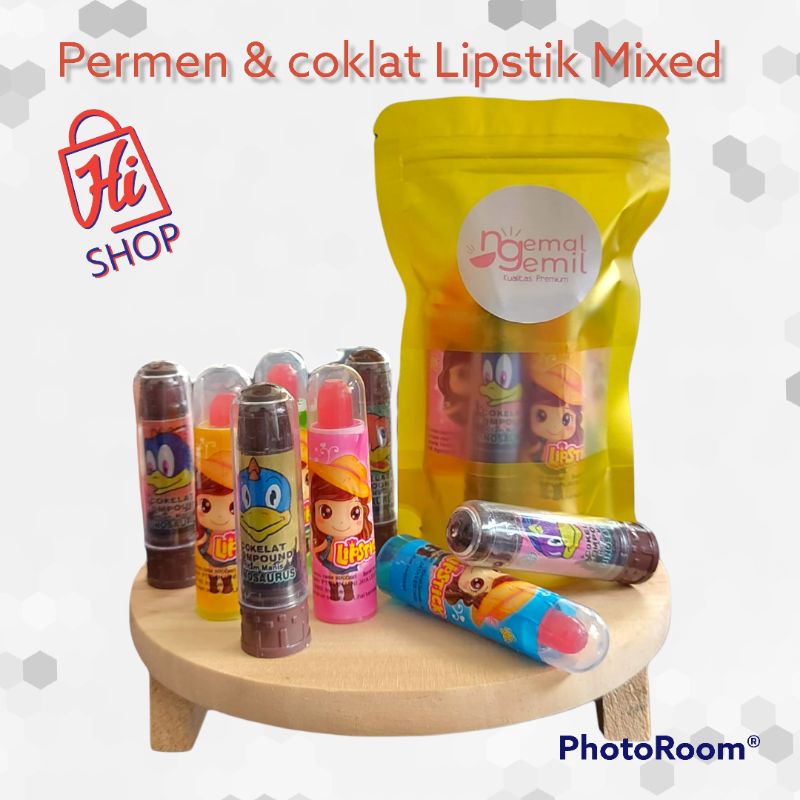 

Permen & coklat bentuk lipstik mixed (harga per pack)