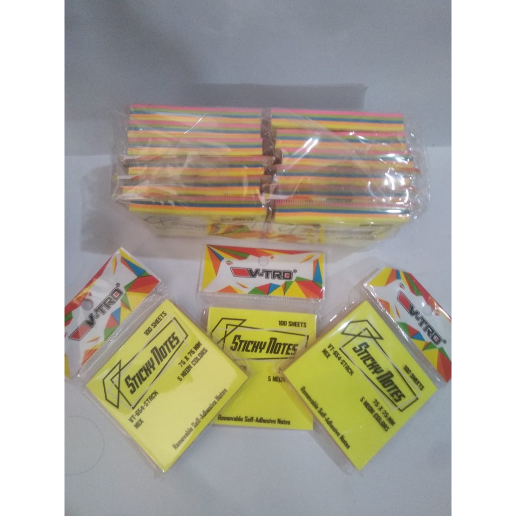 

Post It / Sticky Note 654 Merk Vitro Lima Warna