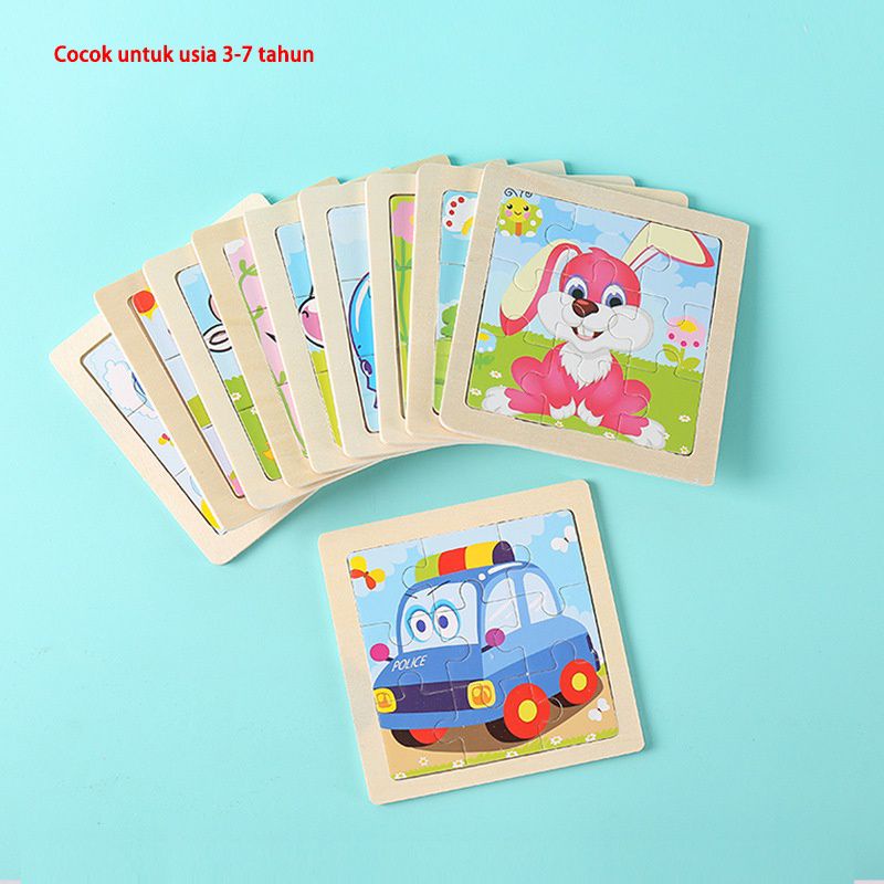 Mini Puzzle Anak 9pcs, DIY Puzzle Edukasi Anak