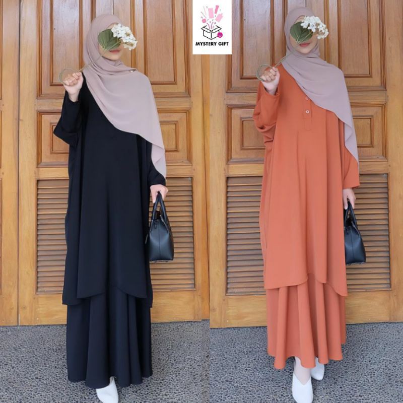 Dinara Tunik by Evolvere - Tunik Black & Pumkin