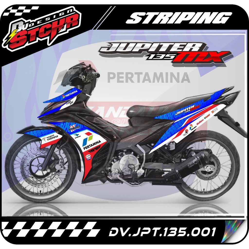 Sticker Striping Lis Variasi Yamaha Jupiter MX 135 MANDALIKA-Stiker JUPITER MX 135