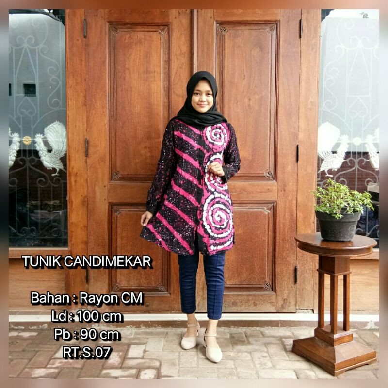 TUNIK TWILL ORI SIZE S BAHAN TWILL ORI, TUNIK RAYON CANDIMEKAR SIZE S BAHAN RAYON CANDIMEKAR