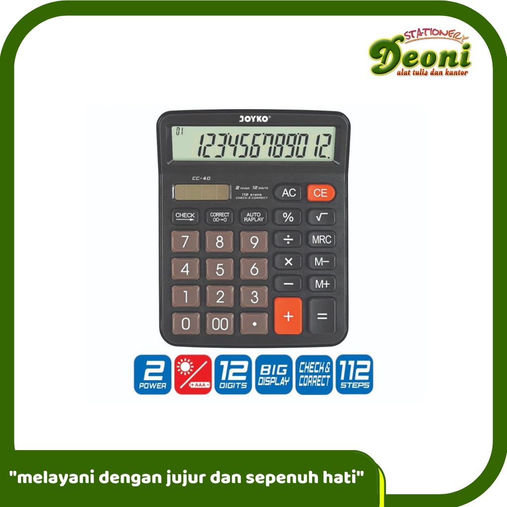 

JOYKO CC-40 Kalkulator Calculator 12 Digits / Check Correct