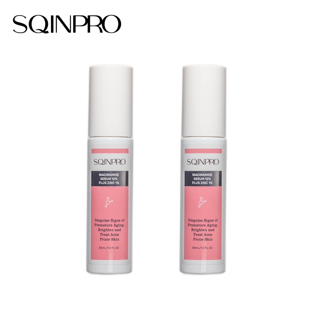 Sqinpro Double Pack Niacinamide Serum 12% + Zinc 1 % 30ml (Paket Isi 2 Pcs)