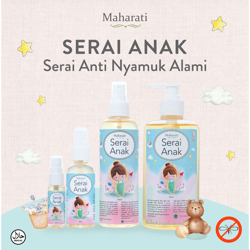 Maharati Serai Anak 250ml | Anti Nyamuk dan Serangga Anak Alami