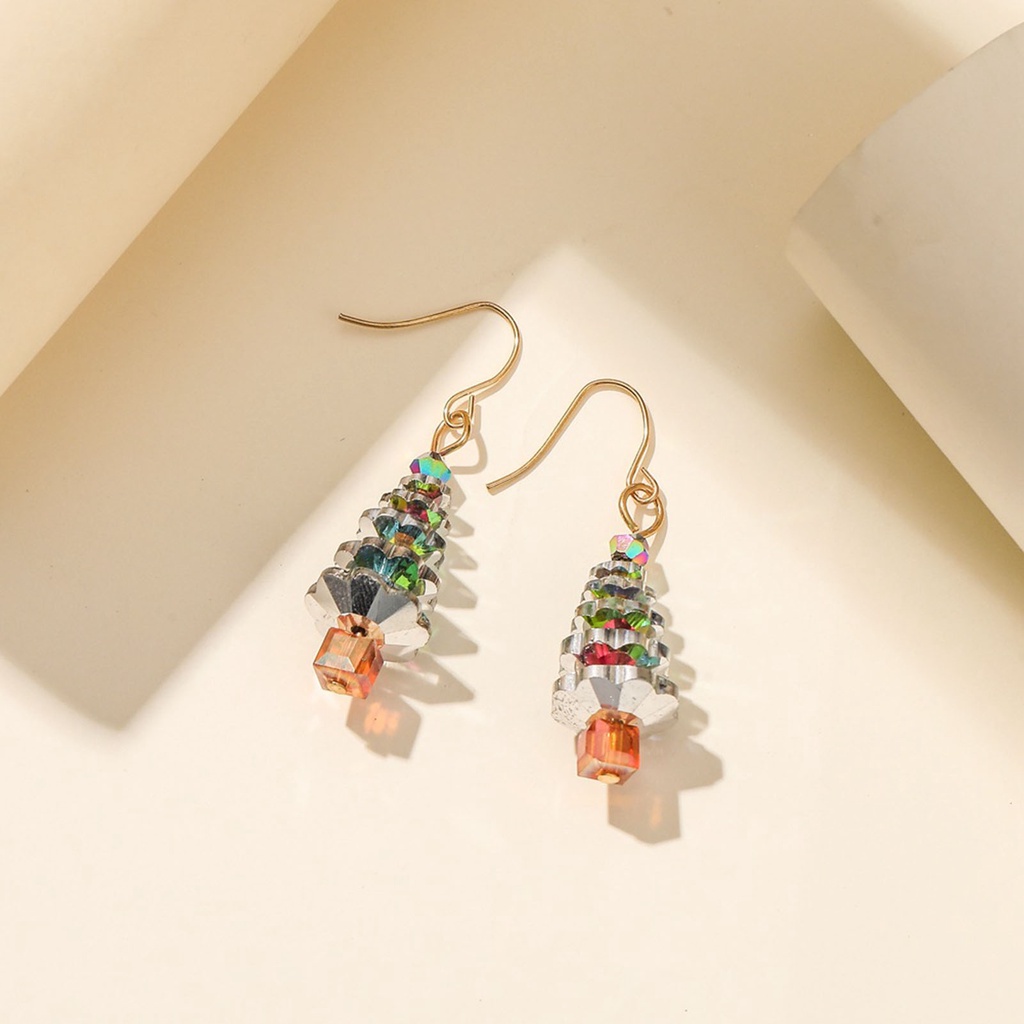 Hu Hu Hu Hu Hu Alat Bantu Pasang Kacamata♡ Anting Kait Gantung Desain Pohon Natal Gaya Nordic Untuk Wanita