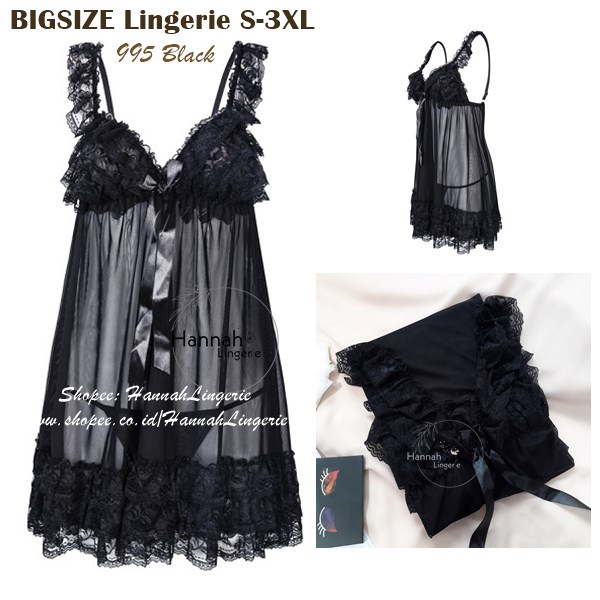 Lingerie BIGSIZE M-XXL Ukuran Besar Big size Jumbo Baju Tidur Transparan Seksi Import Halus 955