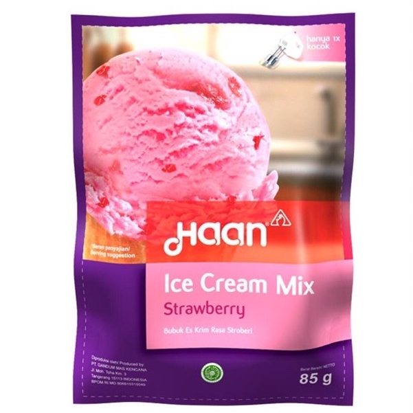 

‌Haan Ice Cream Mix Strawberry 85gr Bubuk Eskrim Rasa Stroberi