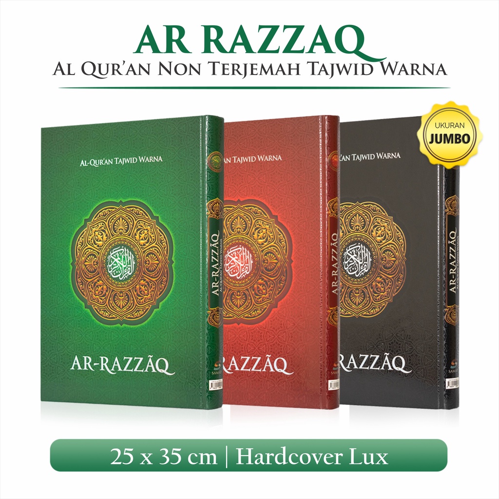 Al Quran Besar Jumbo AR RAZZAQ Quran Tajwid Warna Alquran Non Terjemah Ukuran Huruf Besar