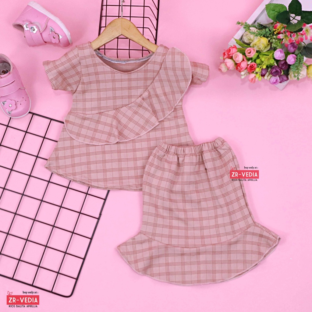 [MOTIF] Setelan Lolly Anak uk 1-4 Tahun / Atasan Bawahan Rok Perempuan Baju Model Dress Cewek Import