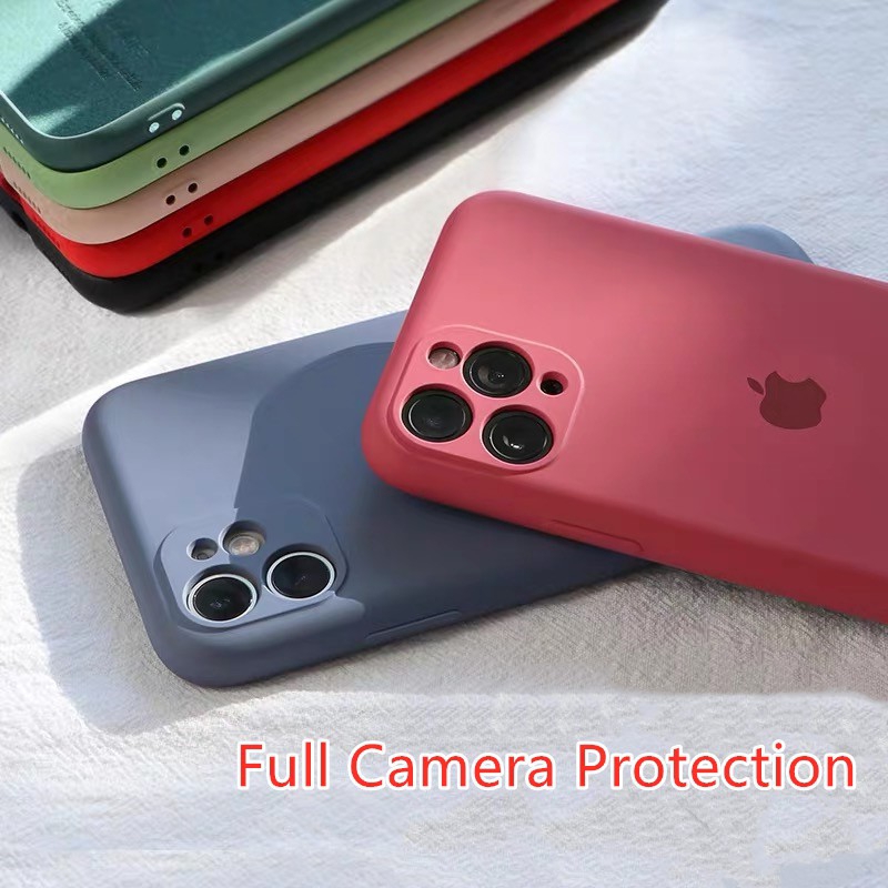 Liquid Silicone Soft Case For iPhone12 13 Pro Max Mini Full Camera Protection cover casing iPhone12 iPhone13