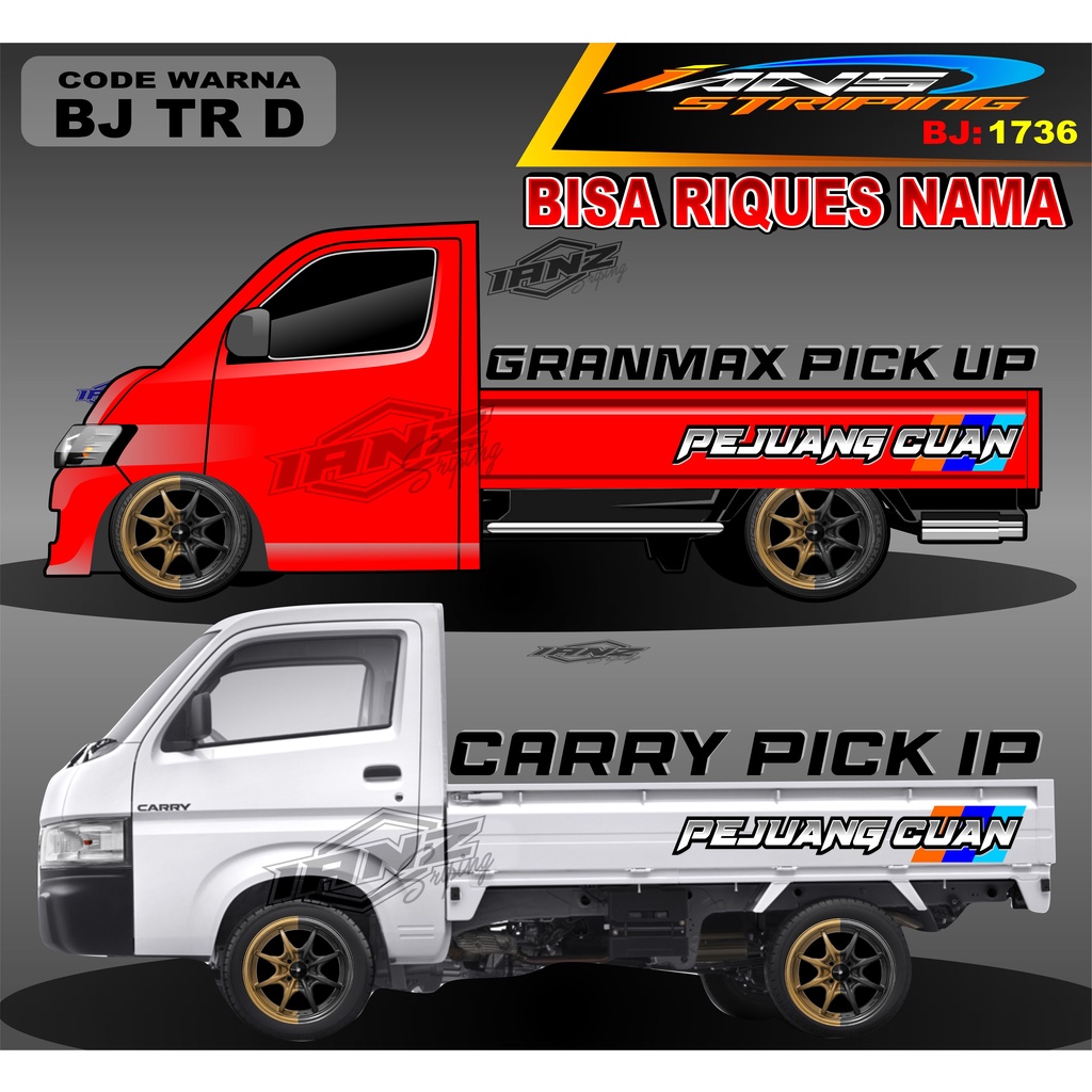 STIKER TULISAN BAK SAMPING PEJUANG CUAN GRANMAX PICK UP / STICKER BAK SAMPING GRANMAX / DECAL STICKER GRANMAX PICK UP