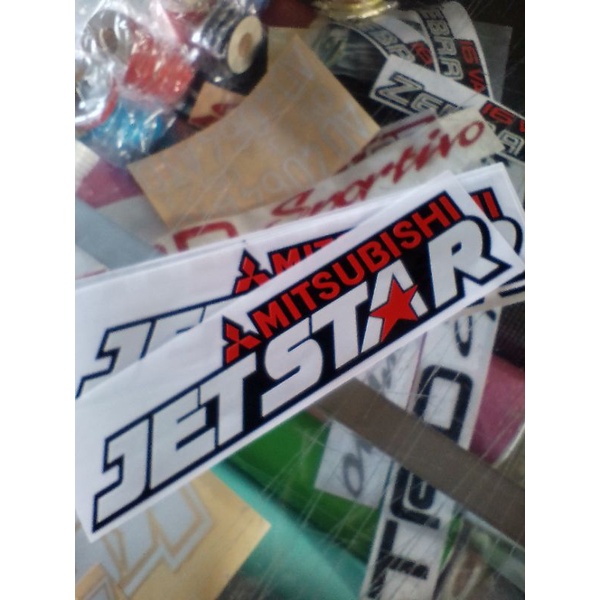 stiker cutting Mitsubishi Jetstar ukuran 20cm x 4,5cm