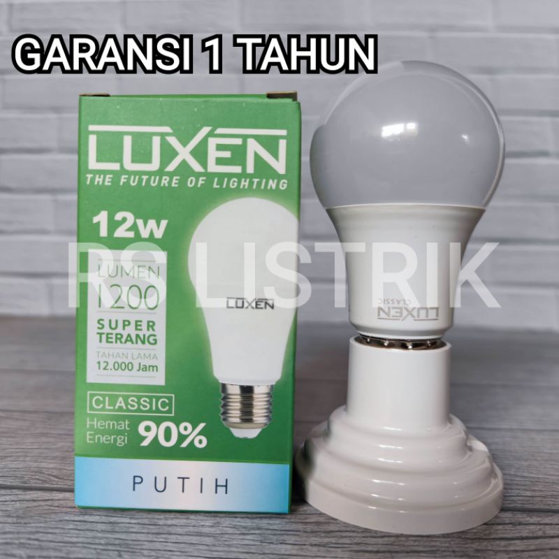 LUXEN LAMPU LED BULB 12W 12 WATT CLASSIC COSMO PUTIH 6500K COOL DAYLIGHT