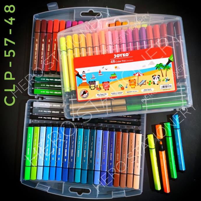 

Jumbo color pen pena triangular grip washable joyko 48 warna CLP-57-48