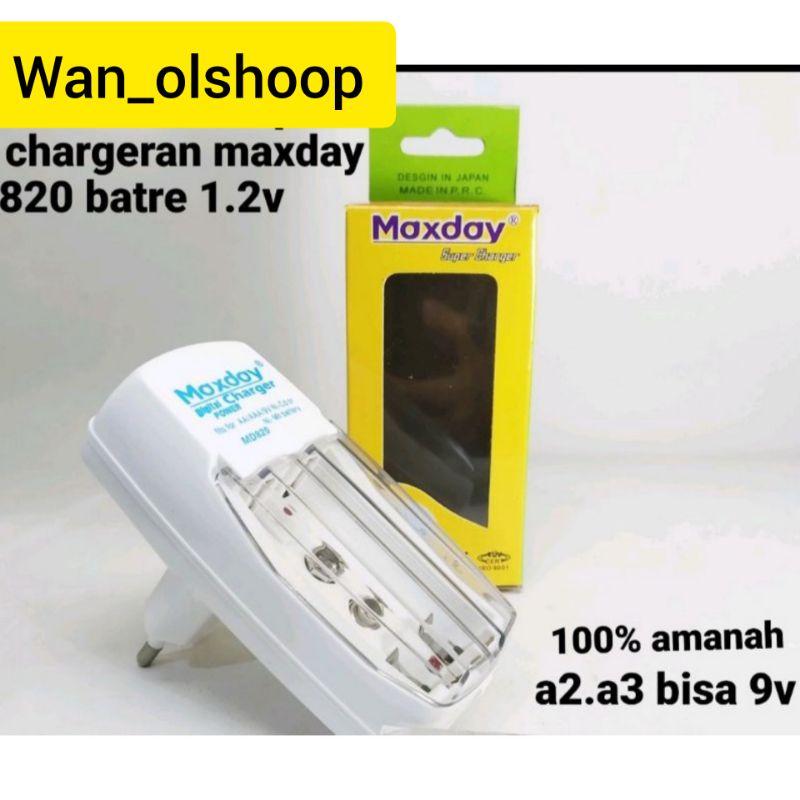 Charger maxday 820 a2.a3 dan bisa 9v charger...