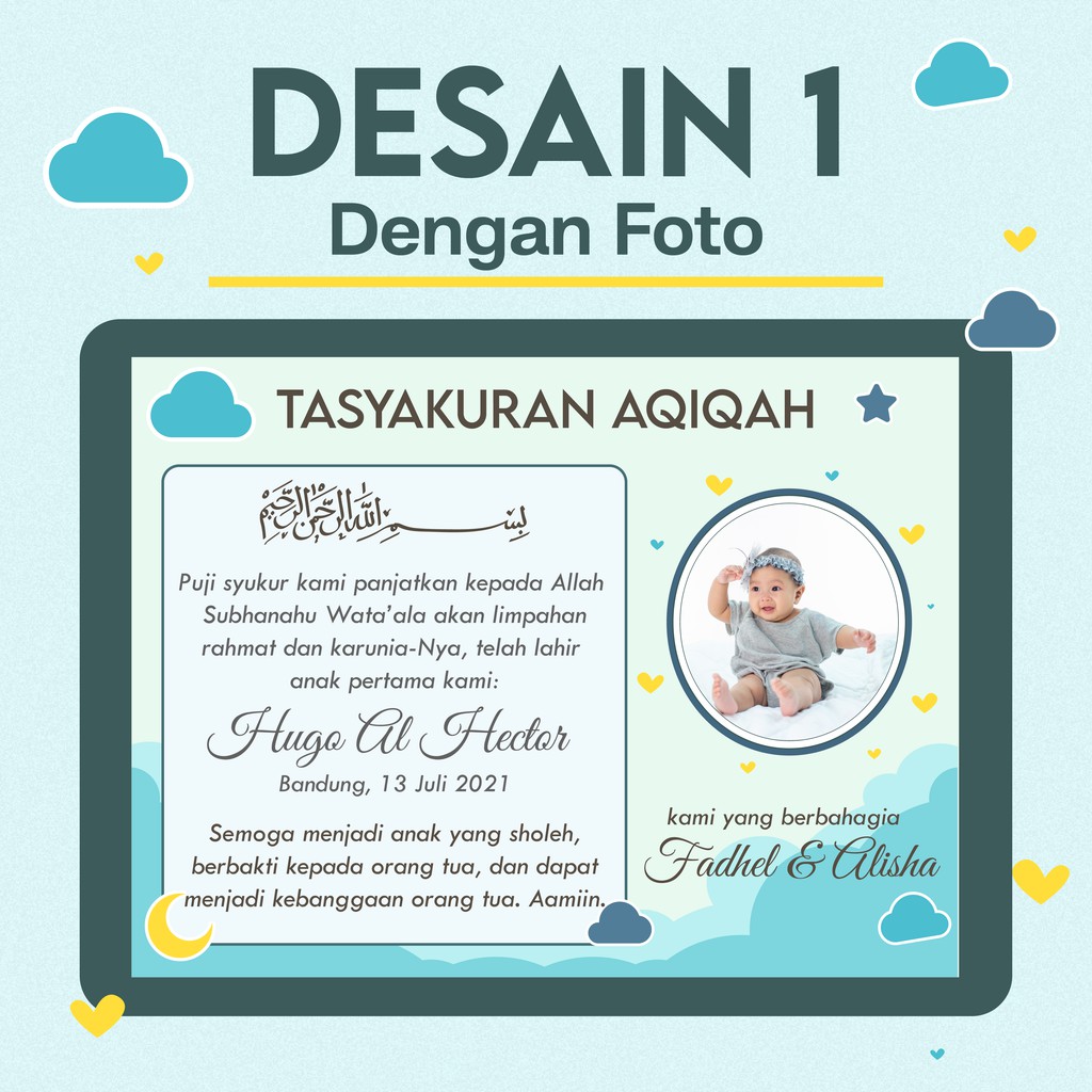 

Stiker / Kartu Tasyakuran Aqiqah [HECHO SHOP]