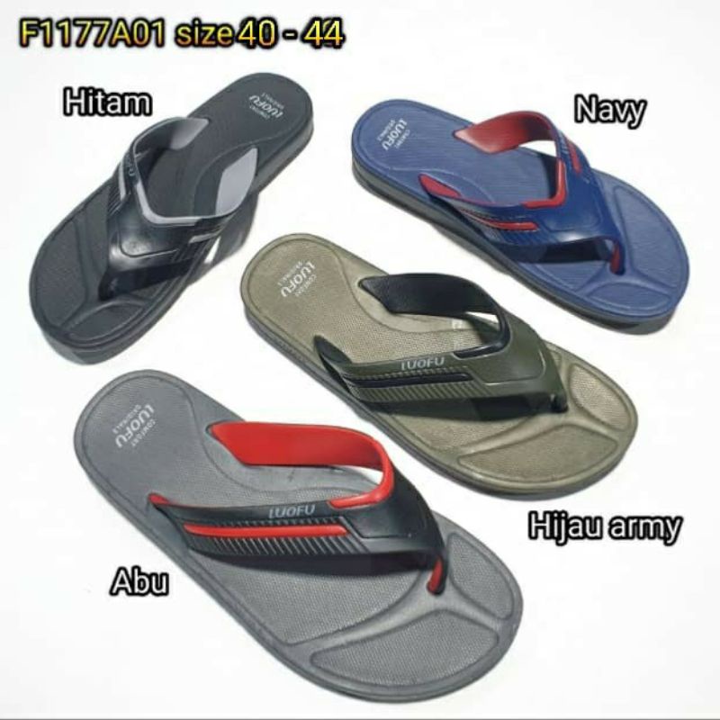 SANDAL KARET JELLY LUOFU COWOK IMPORT