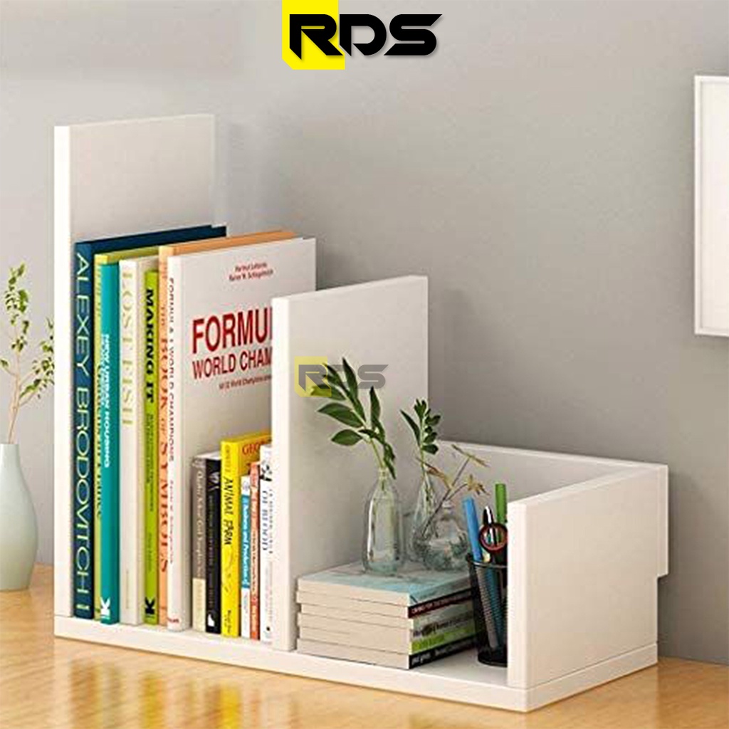 Rak Buku Portable Kayu Kuat Kokoh Kotak Buku Mini Rak Serbaguna Minimalis Ekonomis HRB103