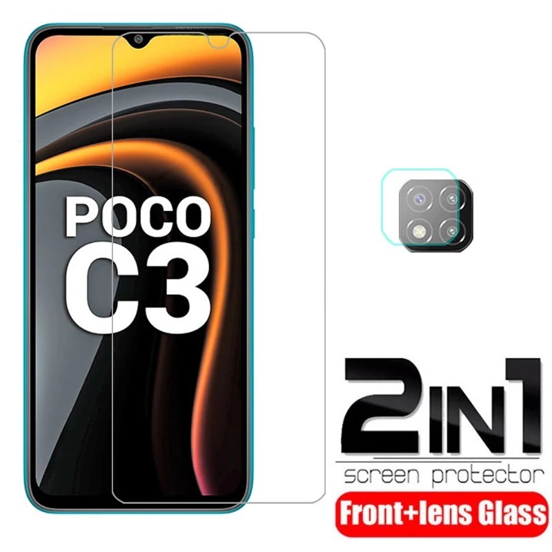 Tempered Glass XIAOMI POCO C3 Terbaru Screen Protector HandPhone FREE Tempered Glass Camera Clear