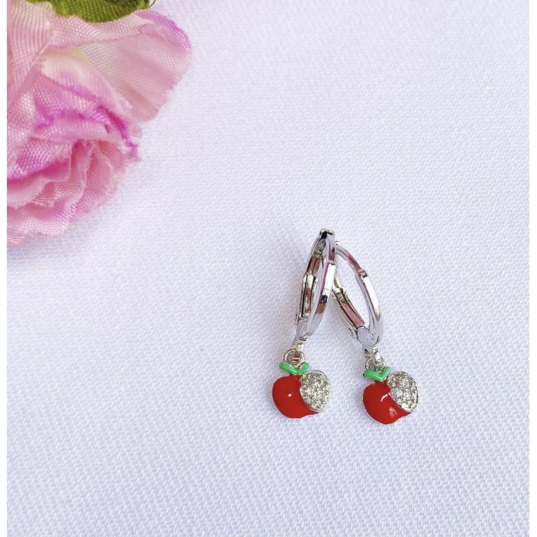 Anting Bayi / Anak Red Apple Lapis Emas 18k