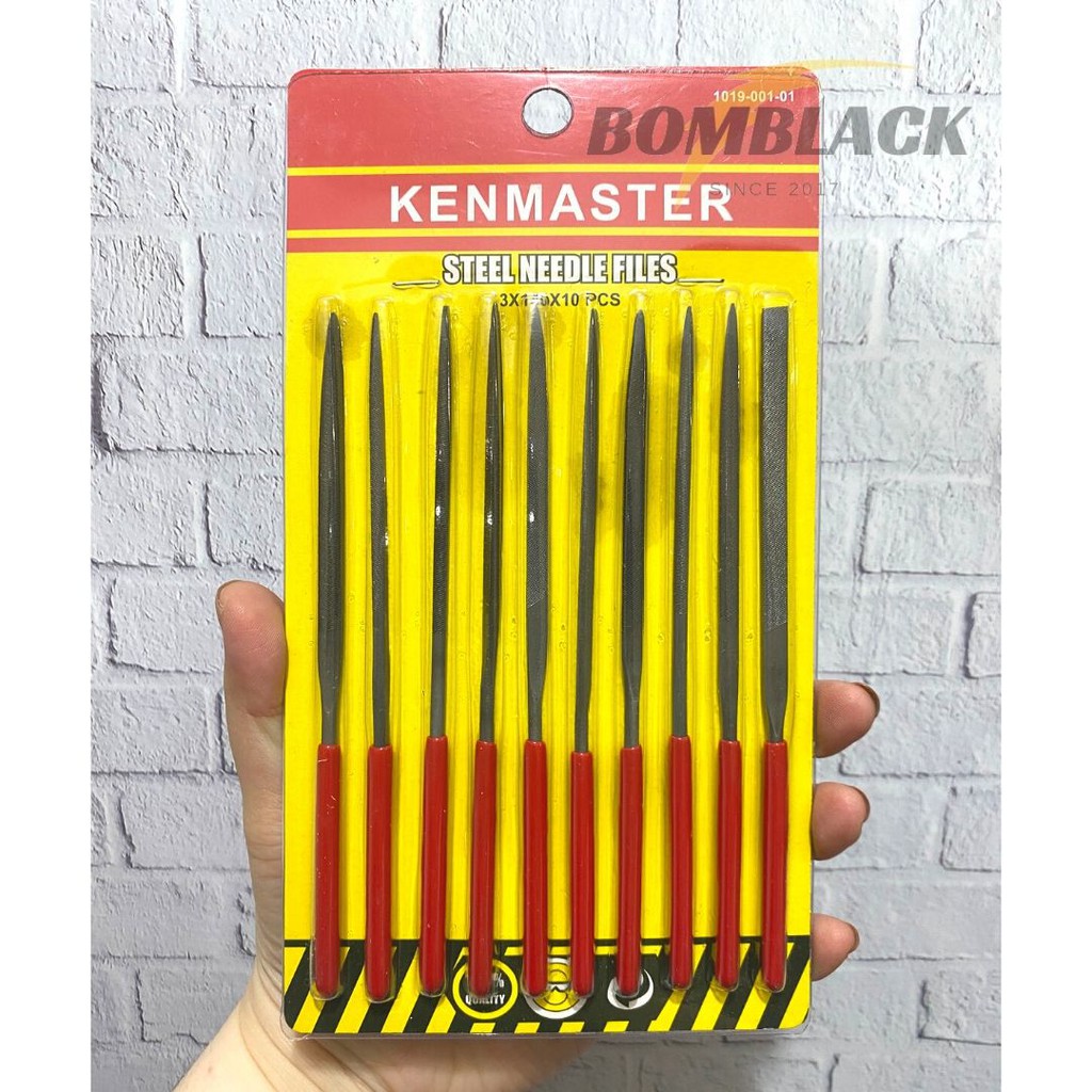 Kikir besi kikir emas pahat ukir KENMASTER set 10 pcs steel needle files TERMURAH