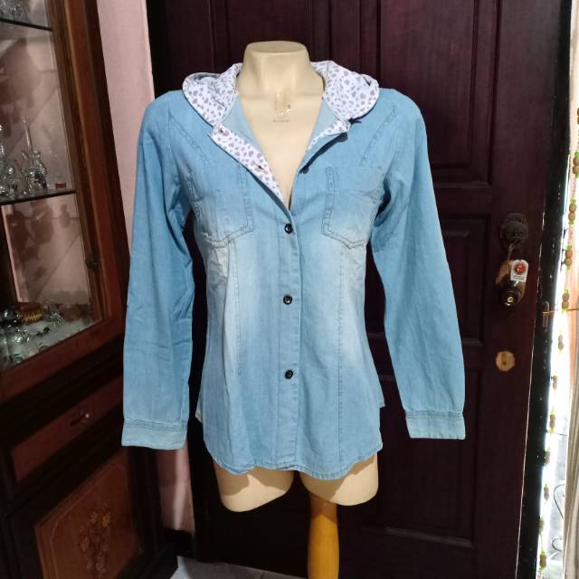 (eu) Kemeja jeans wanita / outer jeans / hoodie jeans