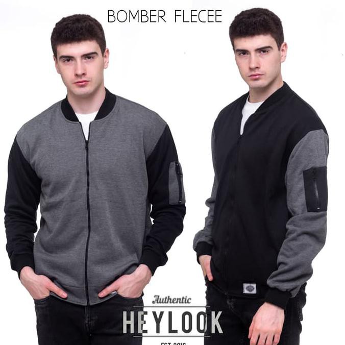 JAKET BOMBER PRIA ORIGINAL MOTOR JEANS LEVIS ANIME SWEATER HOODIE - BLACK GREY, L TERBARU