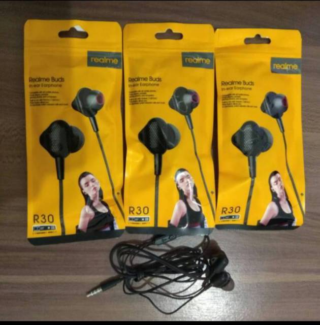 HEADSET HANDSFREE REALME R30 BUDS ORIGINAL EXTRA BASS HIGH QUALITY