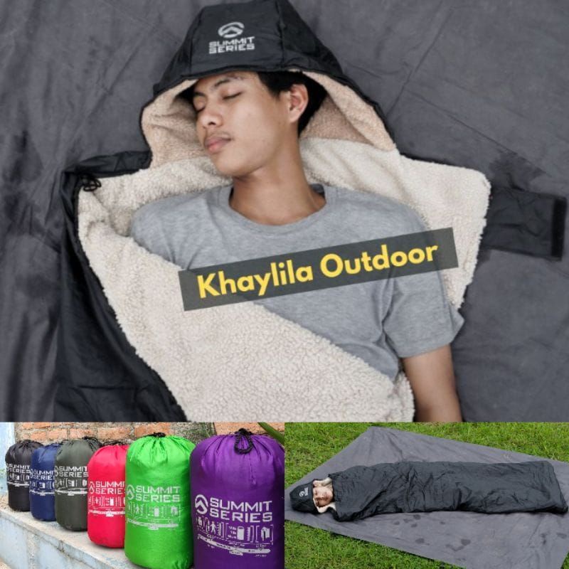 Sleeping Bag Polar Bulu Kantung Tidur Hiking camping Mendaki Gunung