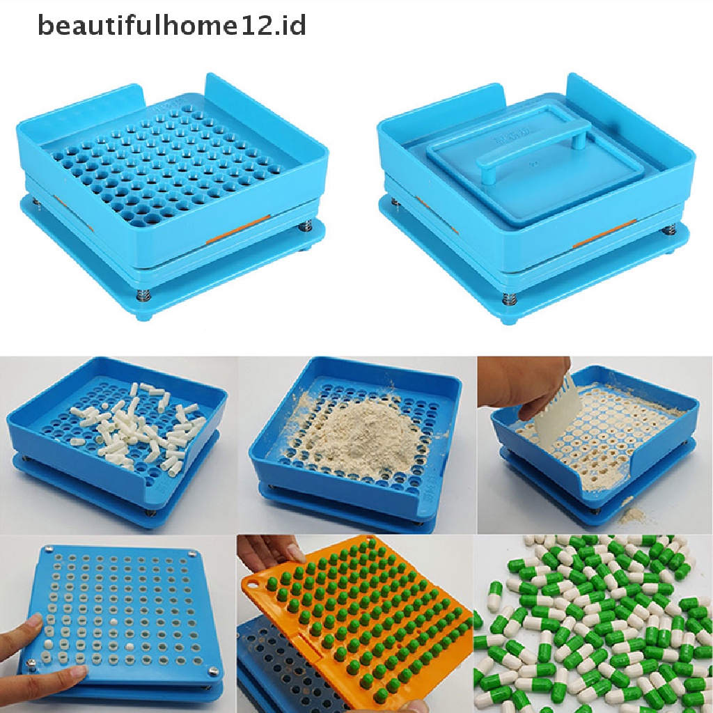 【beautifulhome12.id】 100 Holes Capsule Filler Capsule Filling Machine Food Grade Flate Tool New .