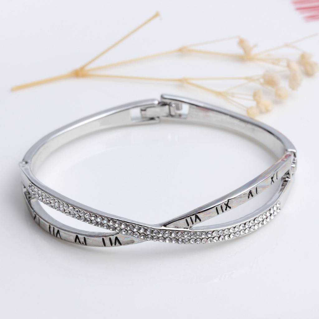 Gelang Premium Titanium Lapis Emas 18k ANTI KARAT Mode Hias Berlian Korea Bangle Wanita